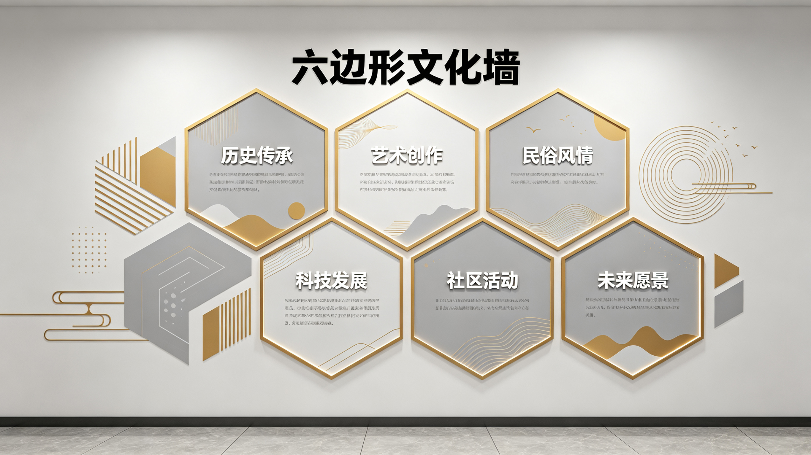  大英企业文化墙 | 六边形信息美学